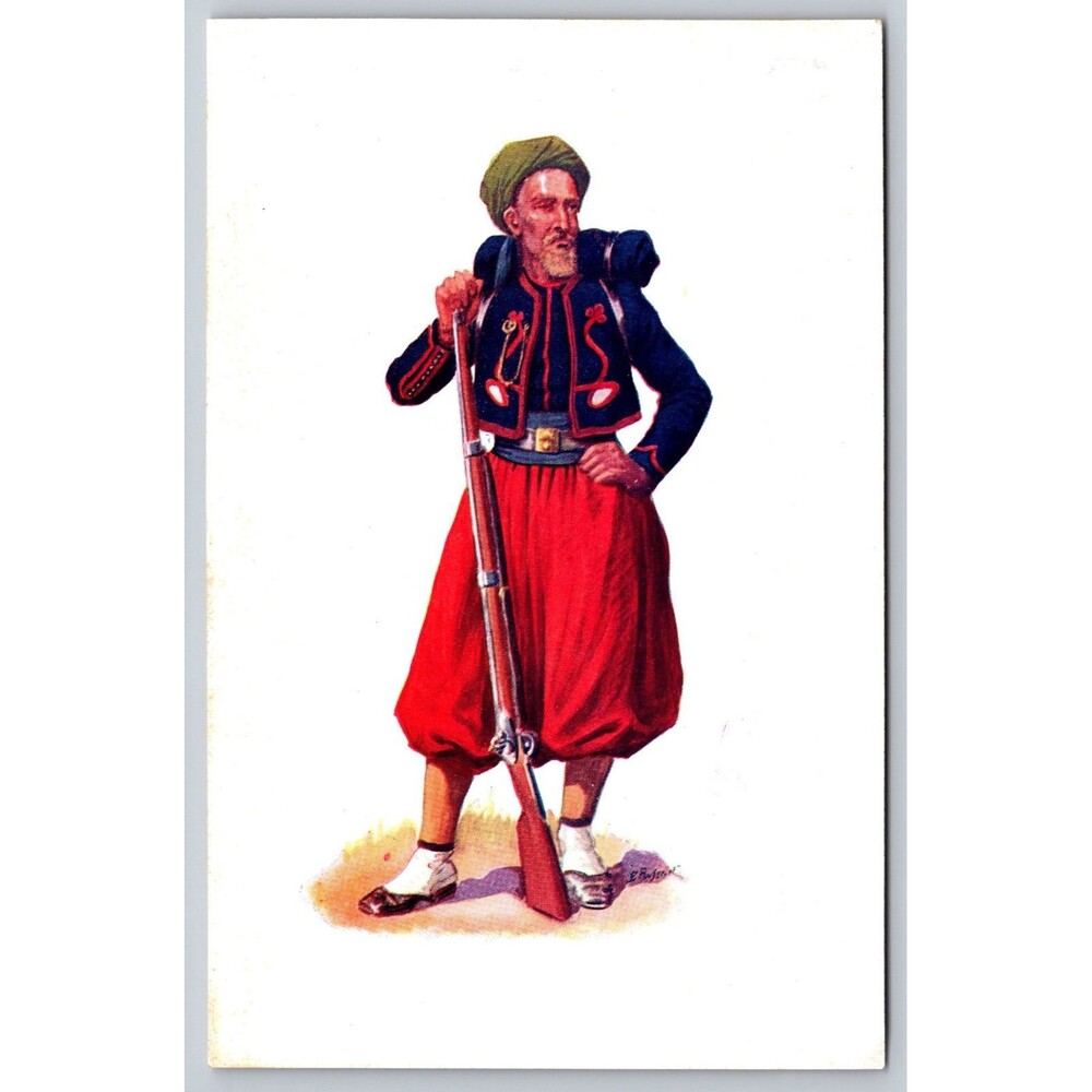 Vintage Postcard French Army Zouave 1853 Uniform Musee Franchet d'Esperey Alger